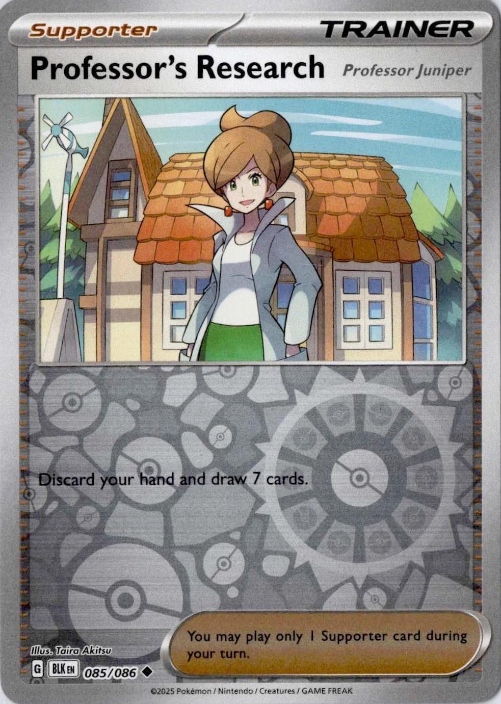 Black Bolt Professor's Research: Professor Juniper [Reverse] Pokémon card